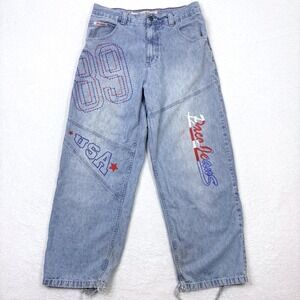 Vintage Paco Jeans 89 USA Baggy Wide Leg Denim Light Wash Mens 34x30 Y2K 90s